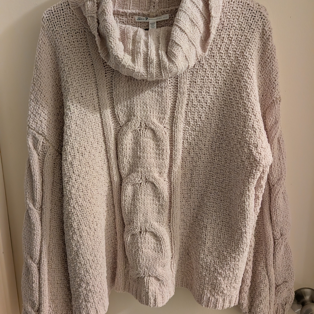 Seven7 Blush Cowl Neck Sweater